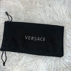 Versace Black Pouch with Silver Logo